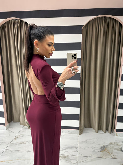 kayla dress burgundy