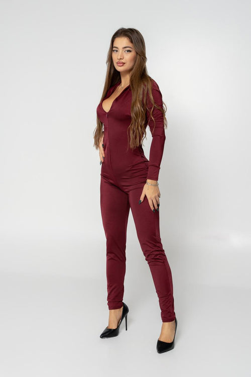 burgundy catty jumpsuit
