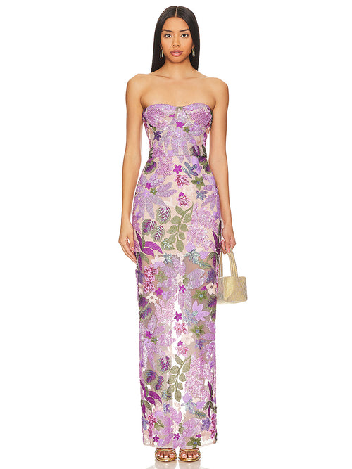 Flower Fiorencia Printed purple dress