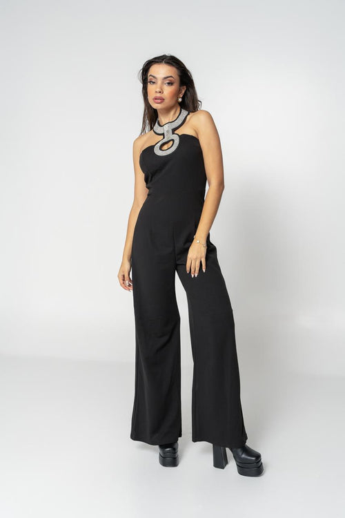 strass neck jumpsuit