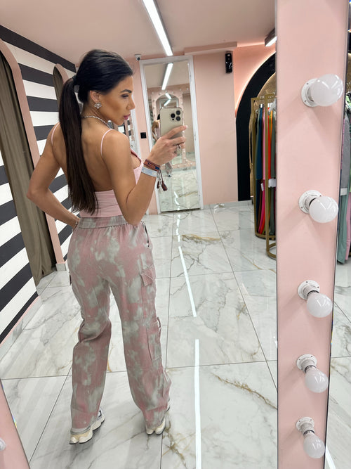 Leopard Pink cargo Jean