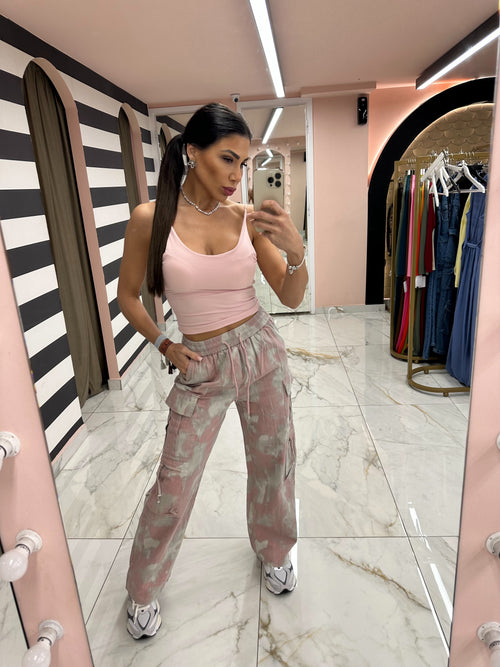 Leopard Pink cargo Jean