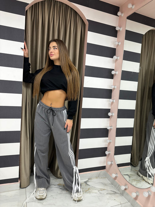 grey stripe pants