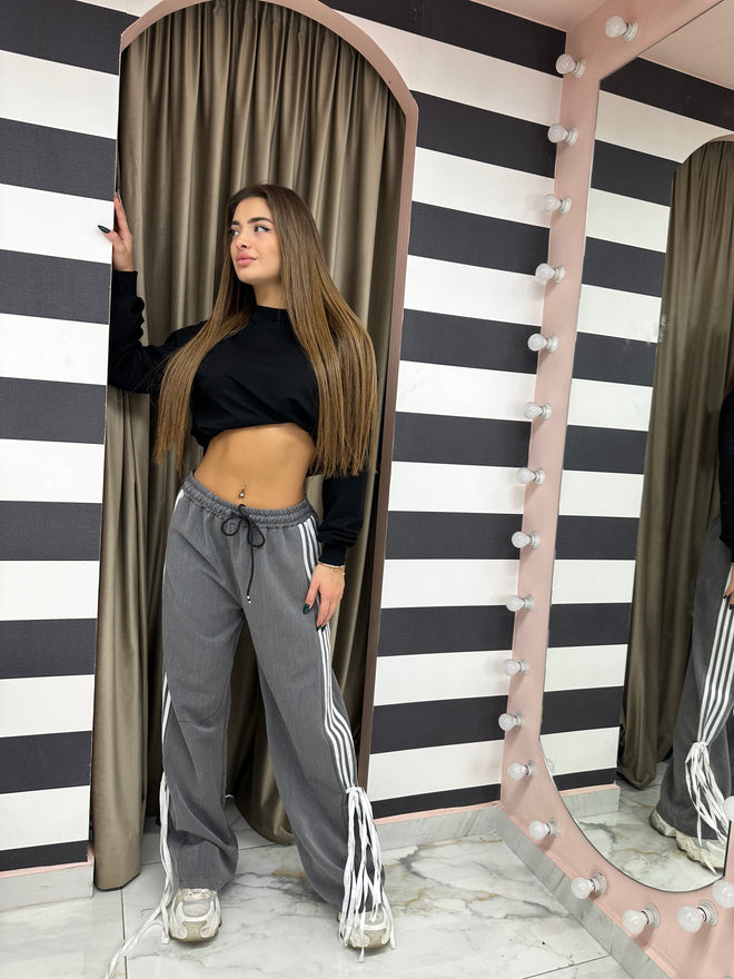 grey stripe pants