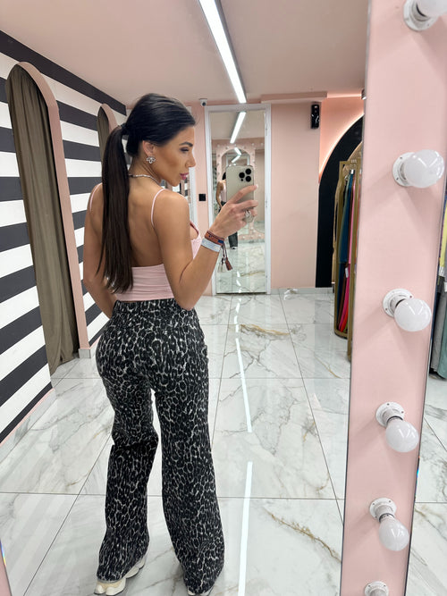 Leopard grey Jean