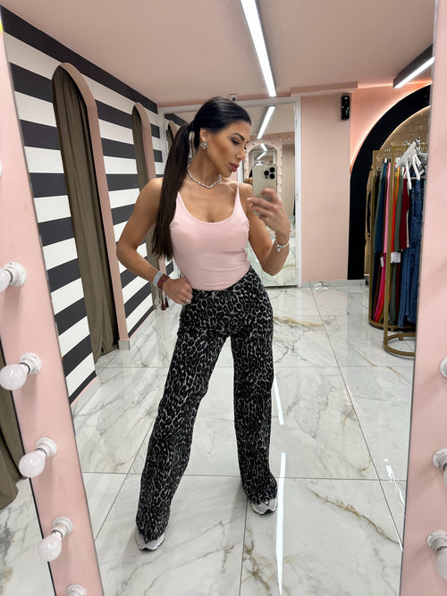 Leopard grey Jean