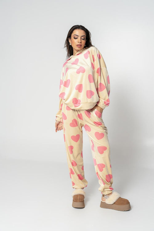 cozy n cute pjs beige set