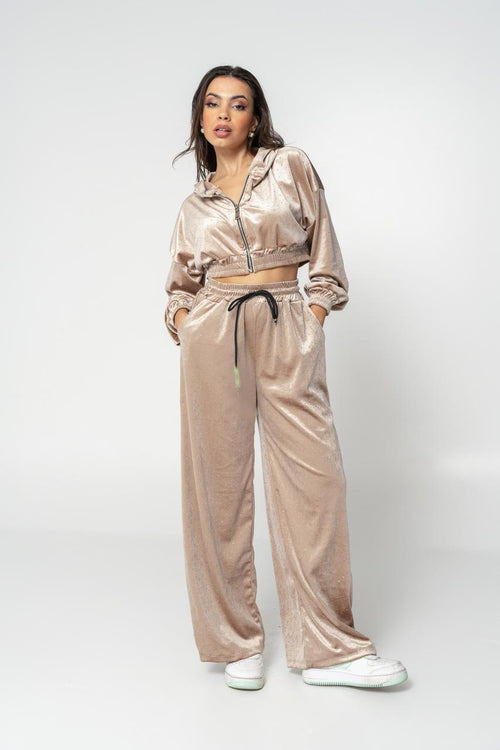 beige kiss velvet set