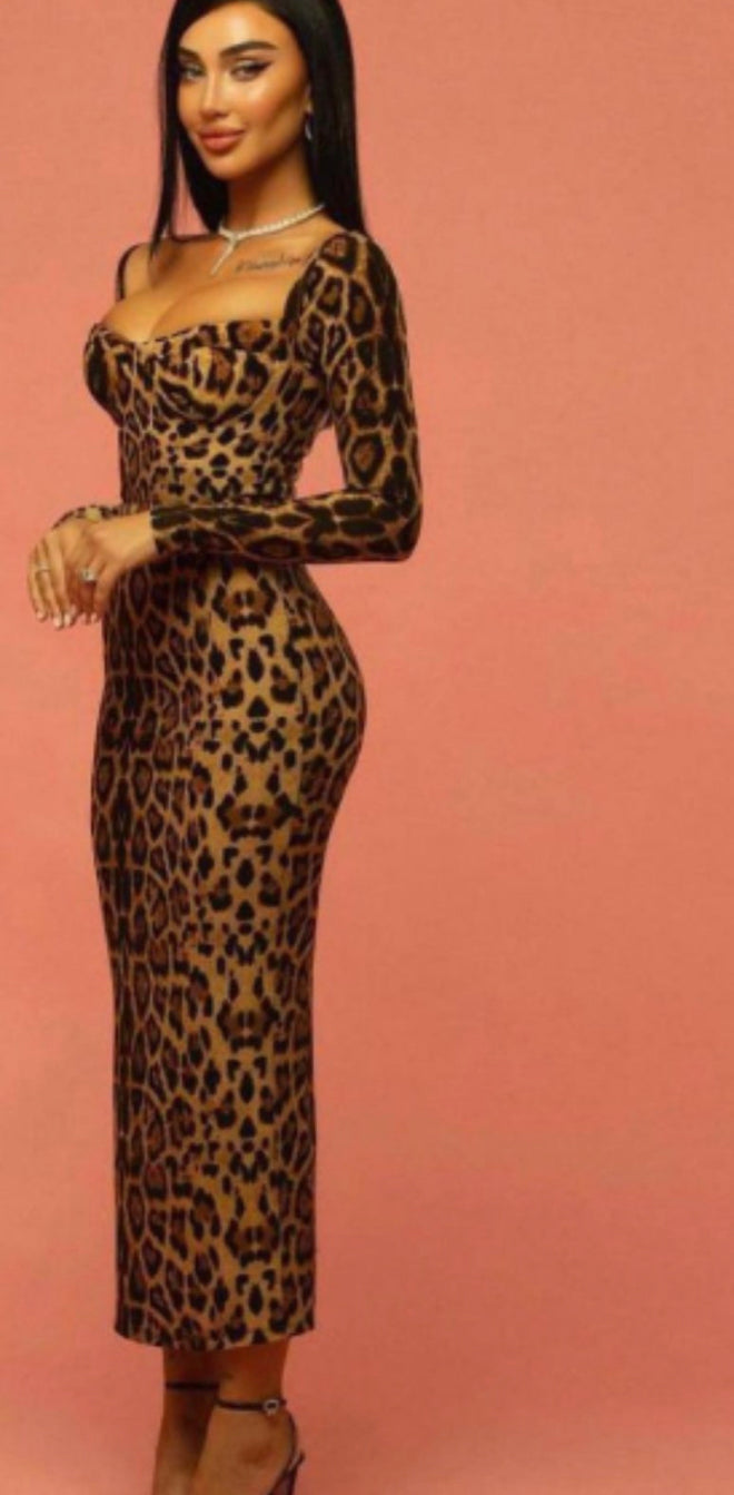 Stacy leopard dress