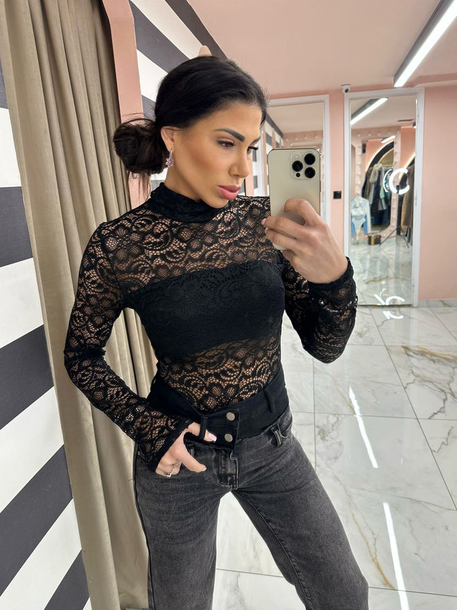 Lace black bodysuit