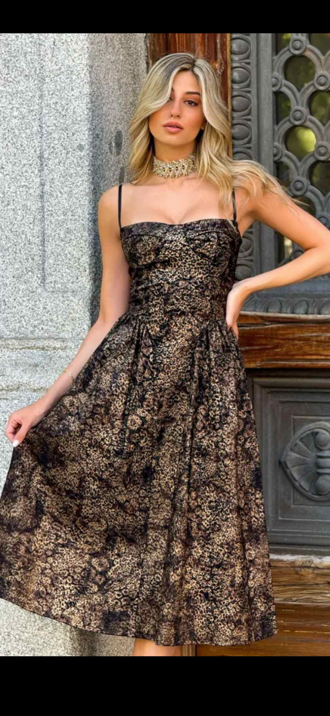 Black and gold dress