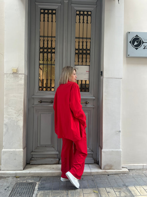 Suit plus size red