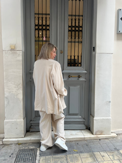 Suit plus size beige