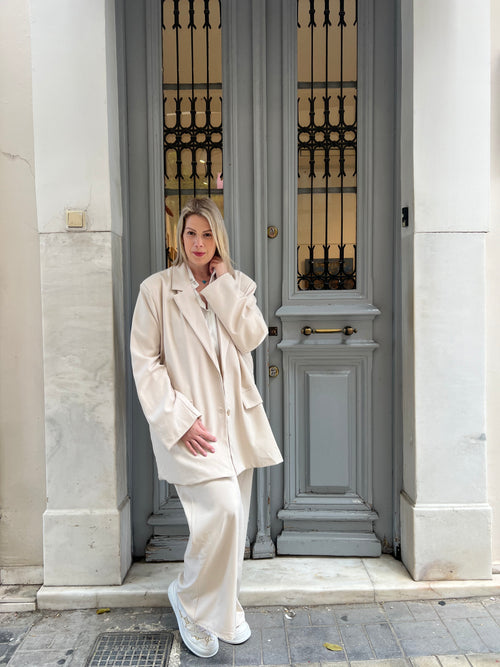 Suit plus size beige
