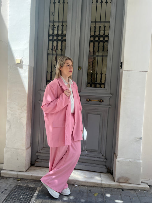 Suit plus size pink