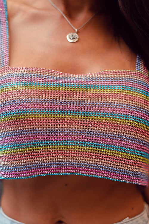 Glitter Rainbow Crop Top