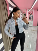 Light denim snake print