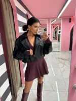 Cropped Trench Jacket – Black - Image 3