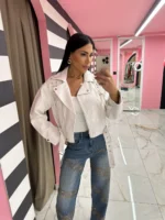 White Lace-Up Jacket - Image 3