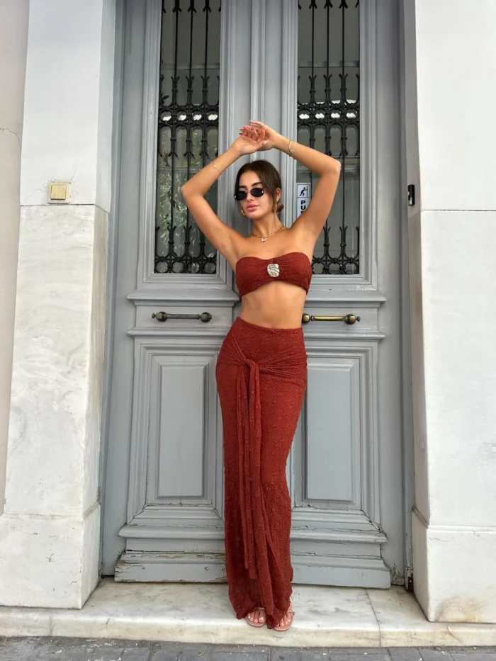 Glam Night Set – Κεραμιδί - Image 2