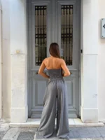 Structured Corset Jumpsuit – Γκρι - Image 3