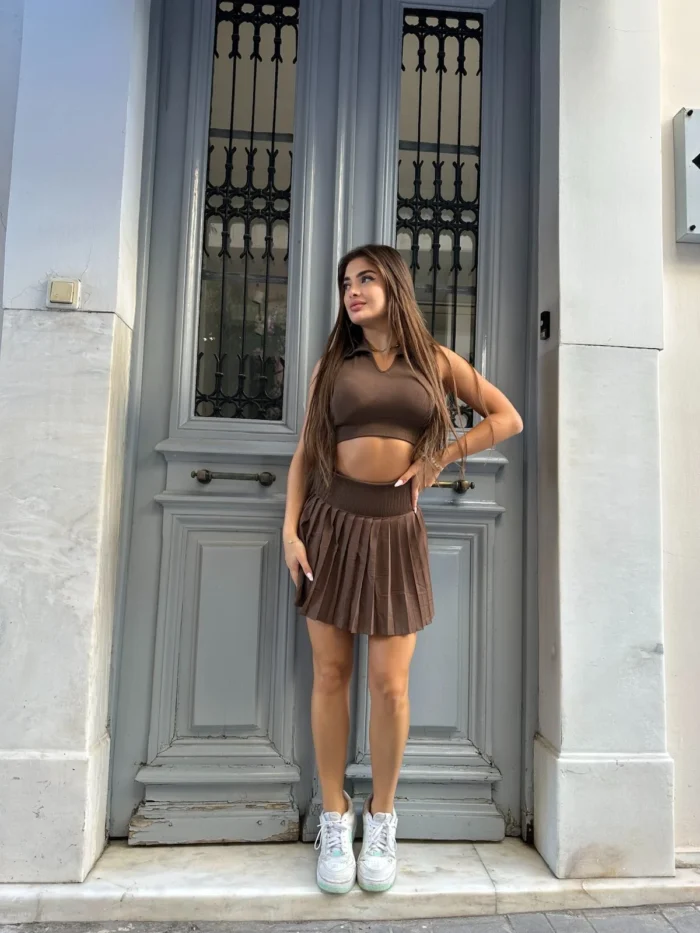 Cocoa Dream – Πλισέ Sporty Chic Set - Image 2