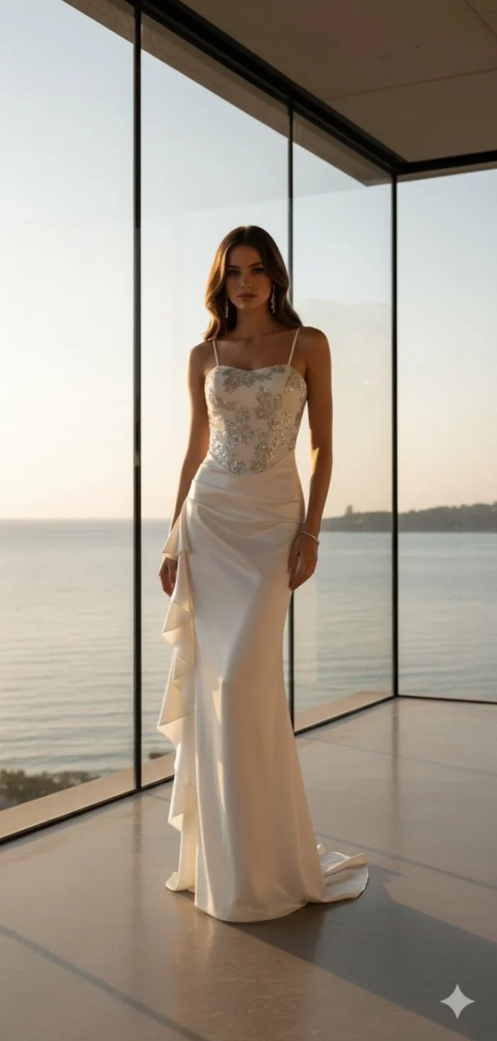 Maxi Strapless Sequin Dress - Image 4