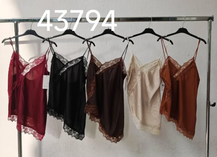 Lace Satin Camisole Top - Image 2