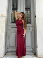 Maxi Elegant Dress – Μπορντό