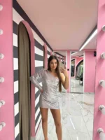 Silver One-Shoulder Sparkle