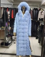 Πλεκτή Μακριά Ζακέτα με Αληθινή Γούνα Αλεπούς - Image 6