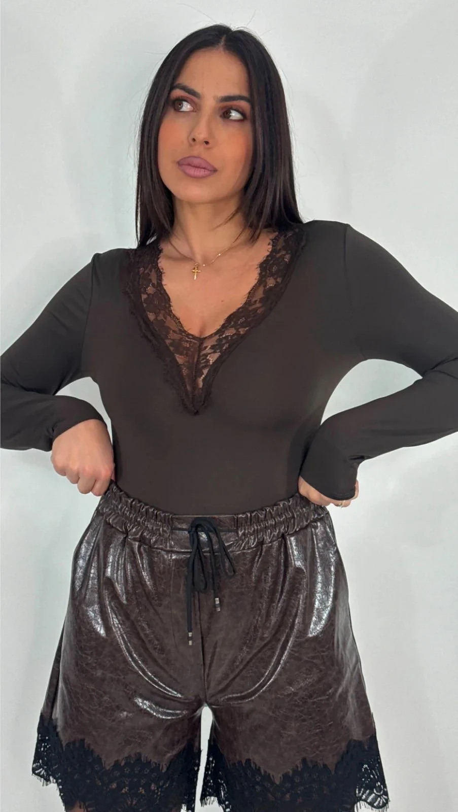 0-02-05-1685fd616933208ef55fc1b68215447dfcf6dcaaba9bcd3d8067e9b8c3c7e710_2220b7538cd Cocoa Edge Lace Shorts - Image 1