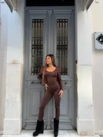 Mocha Backless Jumpsuit