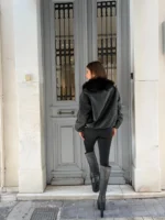 Black Luxe Fur Jacket - Image 3