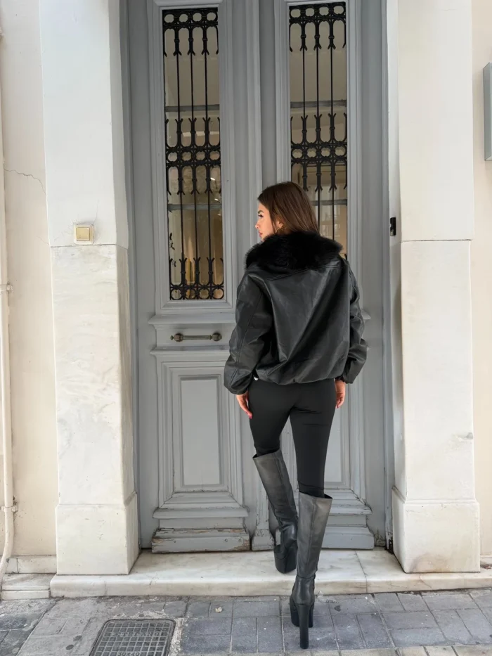 Black Luxe Fur Jacket - Image 3
