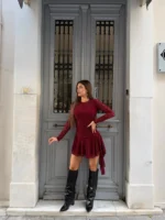 Wine Lace Finesse Dress