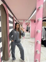 Grey Velvet Ease Set