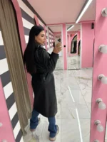 Leather Touch Trench – Μαύρη - Image 2