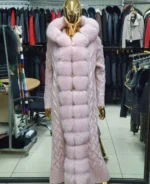 Πλεκτή Μακριά Ζακέτα με Αληθινή Γούνα Αλεπούς - Image 8