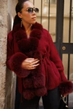 Bordeaux Fur Knit Luxe