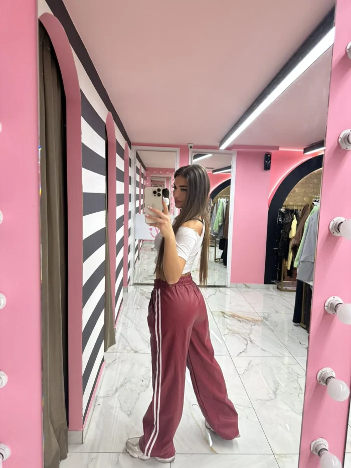 Wine Trackline Pants - Image 2