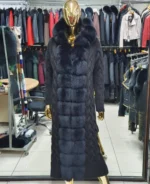 Πλεκτή Μακριά Ζακέτα με Αληθινή Γούνα Αλεπούς - Image 9