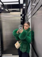 Emerald Mini Fur Knit Jacket