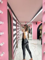 Liquid Black Shine Leggings - Image 3