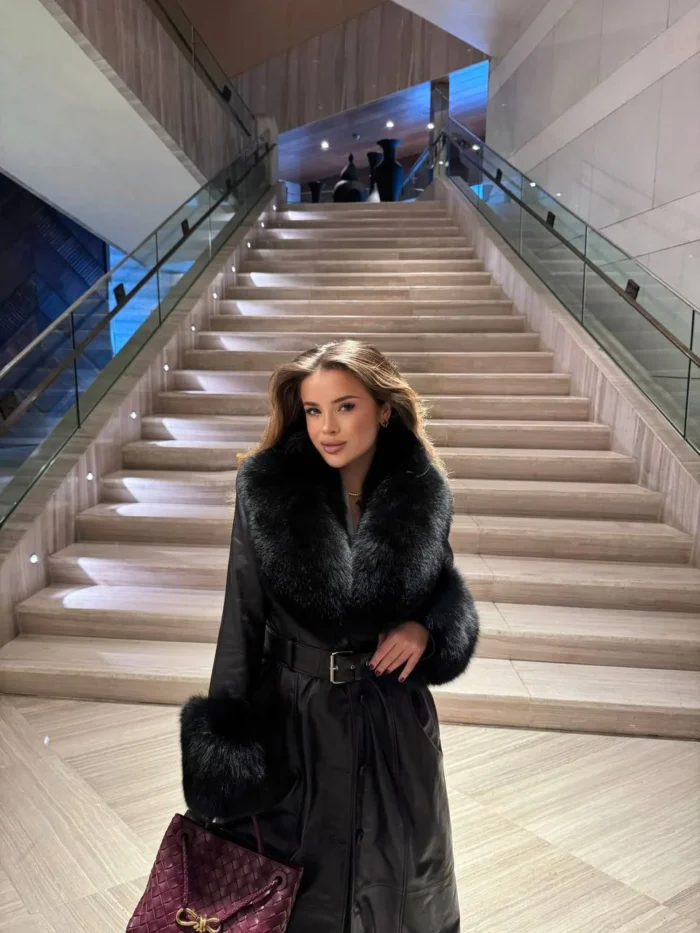 Royal Noir Fur Coat - Image 2