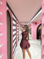 Wine Corset Lace Mini - Image 2