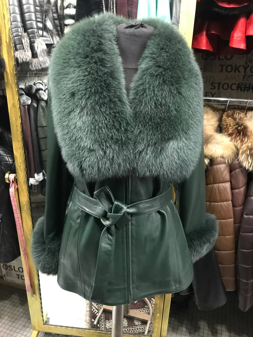 0-02-05-d36848f8b4a739c99346d342b6d94f4887da4da462114514a86cca6c593915ee_22371cf5629 Emerald Luxe Leather & Fur Jacket - Image 1