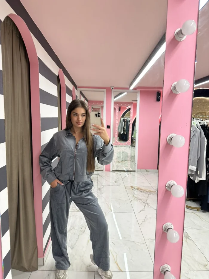 Grey Velvet Ease Set - Image 3