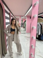 Sleek Taupe Suit Set - Image 2