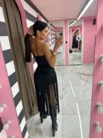 Wild Fringe Skirt Black - Image 2